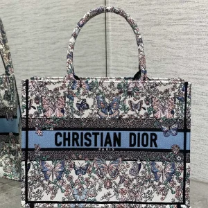 Dior Butterfly Embroidered Tote Bag image 1