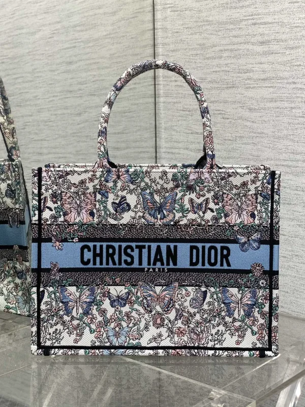 Dior Butterfly Embroidered Tote Bag image 1