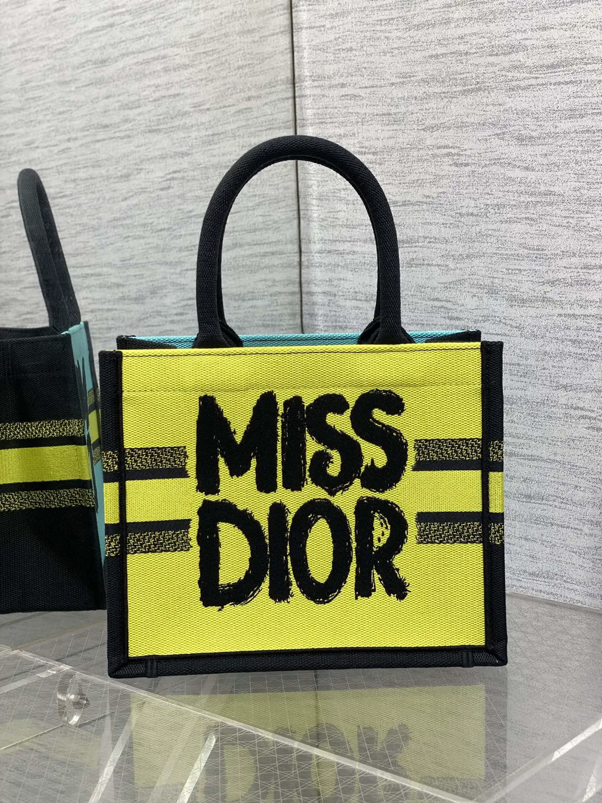 Dior Yellow Embroidered Tote Bag image 1