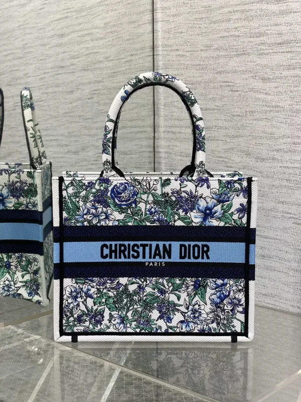 Dior Floral Embroidered Tote Bag image 1