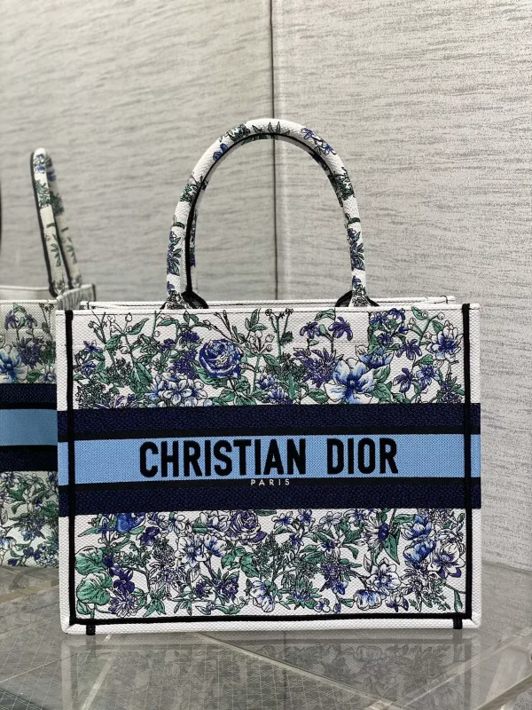 Dior Floral Embroidered Tote Bag image 1
