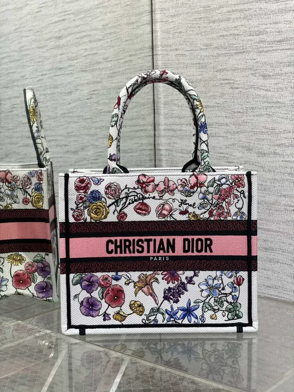 Dior Floral Embroidered Tote Bag image 1