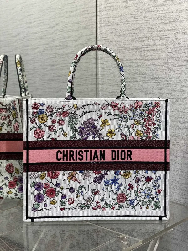 Dior Floral Embroidered Tote Bag image 1