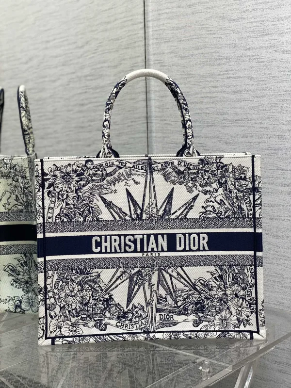 Dior Floral Embroidered Tote Bag image 1