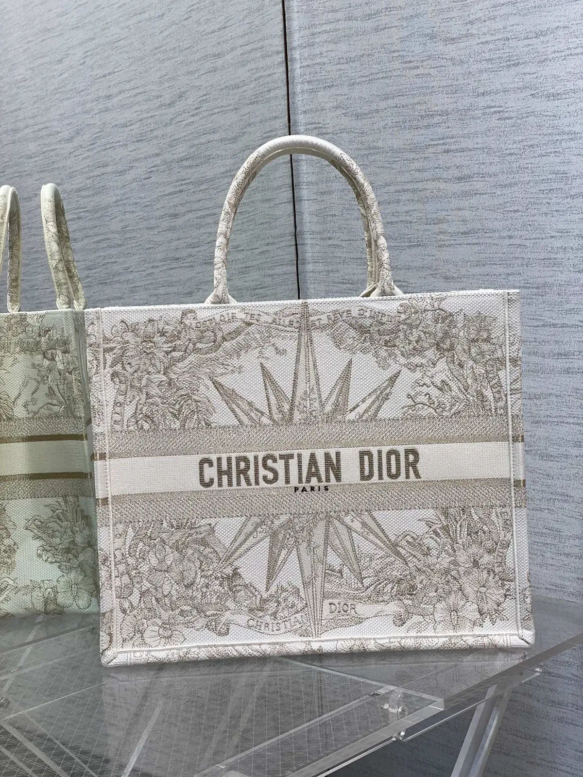 Dior Embroidered Pattern Tote Bag image 1