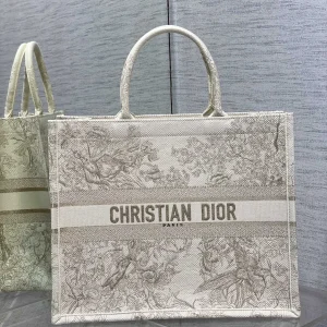Dior Floral Bird Embroidered Tote Bag image 1
