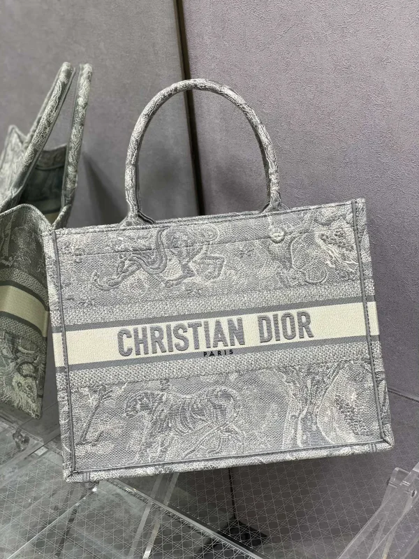 Dior Tiger Embroidered Tote Bag image 1