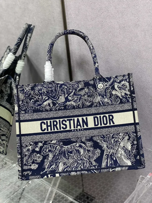 Dior Tiger Embroidered Tote Bag image 1