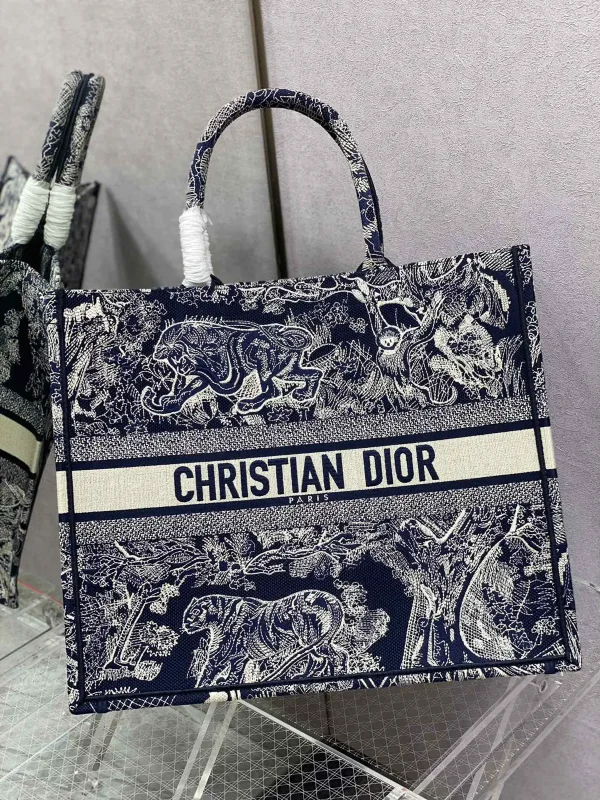Dior Tiger Embroidered Tote Bag image 1