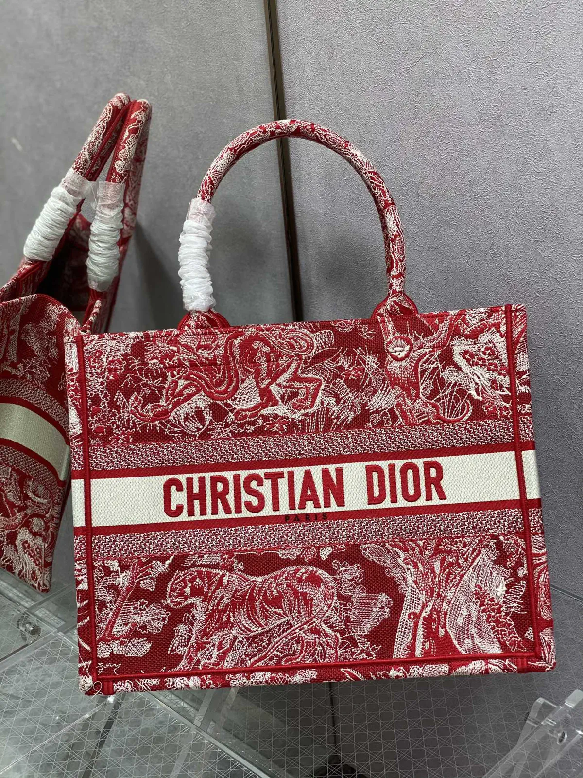 Dior Tiger Embroidered Tote Bag image 1