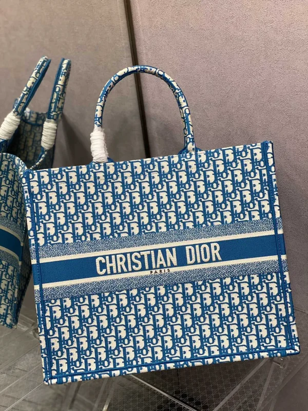 Dior Blue Monogram Tote Bag image 1