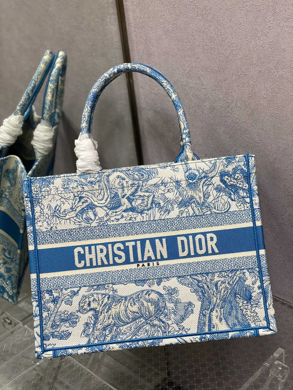 Dior Tiger Embroidered Tote Bag image 1