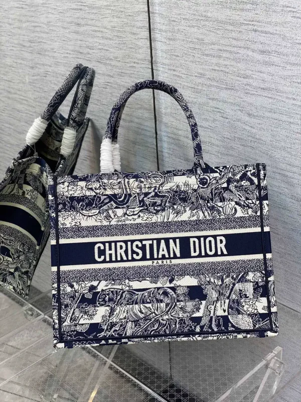 Dior Tiger Jungle Embroidered Tote Bag image 1