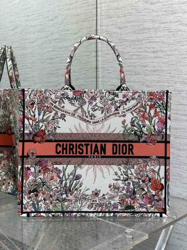 Dior Floral Embroidered Tote Bag image 1