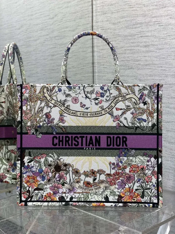 Dior Floral Embroidered Tote Bag image 1