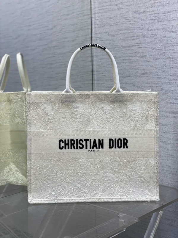 Dior White Lace Sun Motif Tote Bag image 1