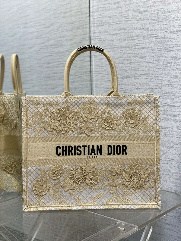 Dior Floral Embroidered Tote Bag image 1