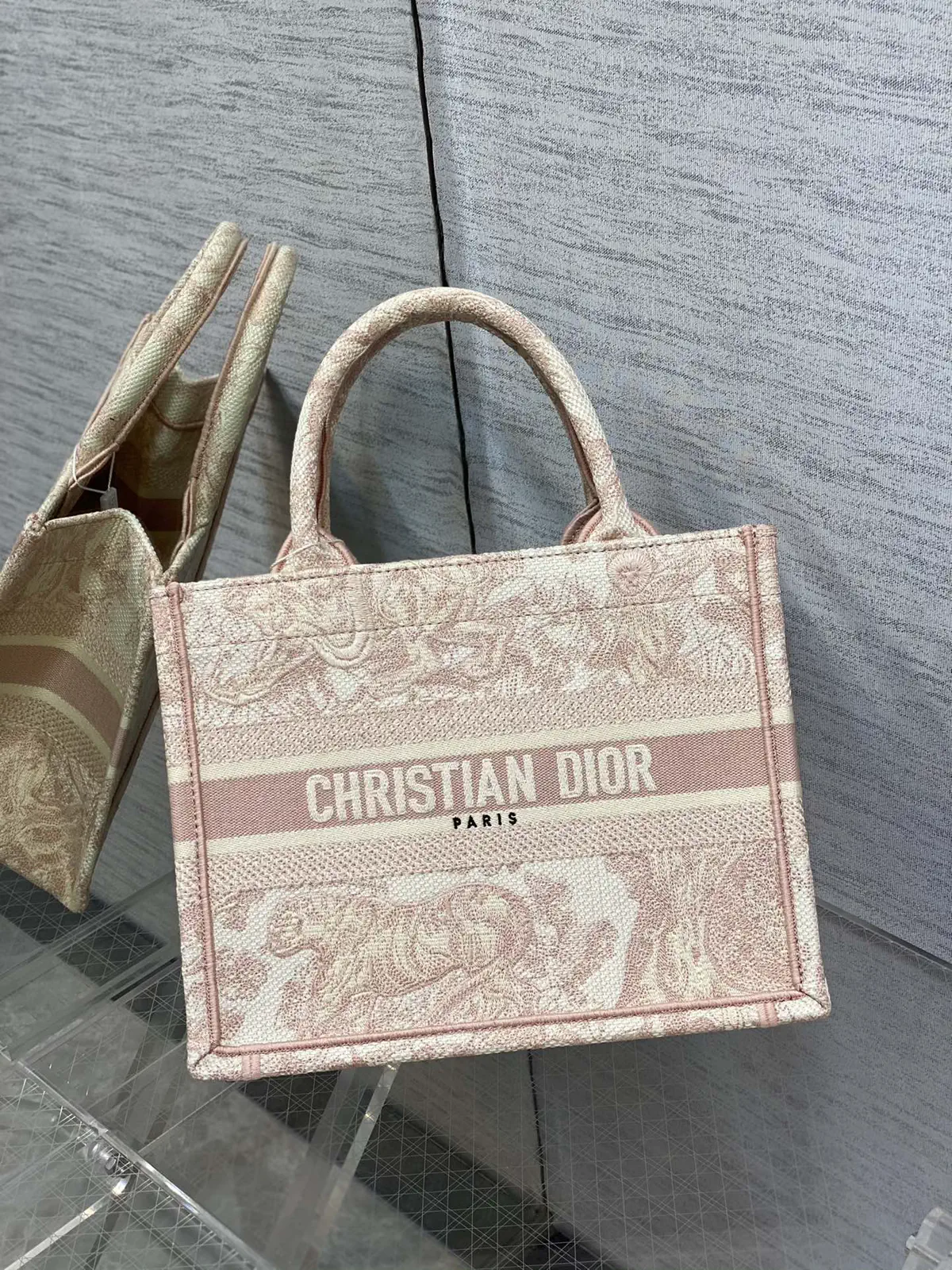 Dior Tiger Embroidered Tote Bag image 1