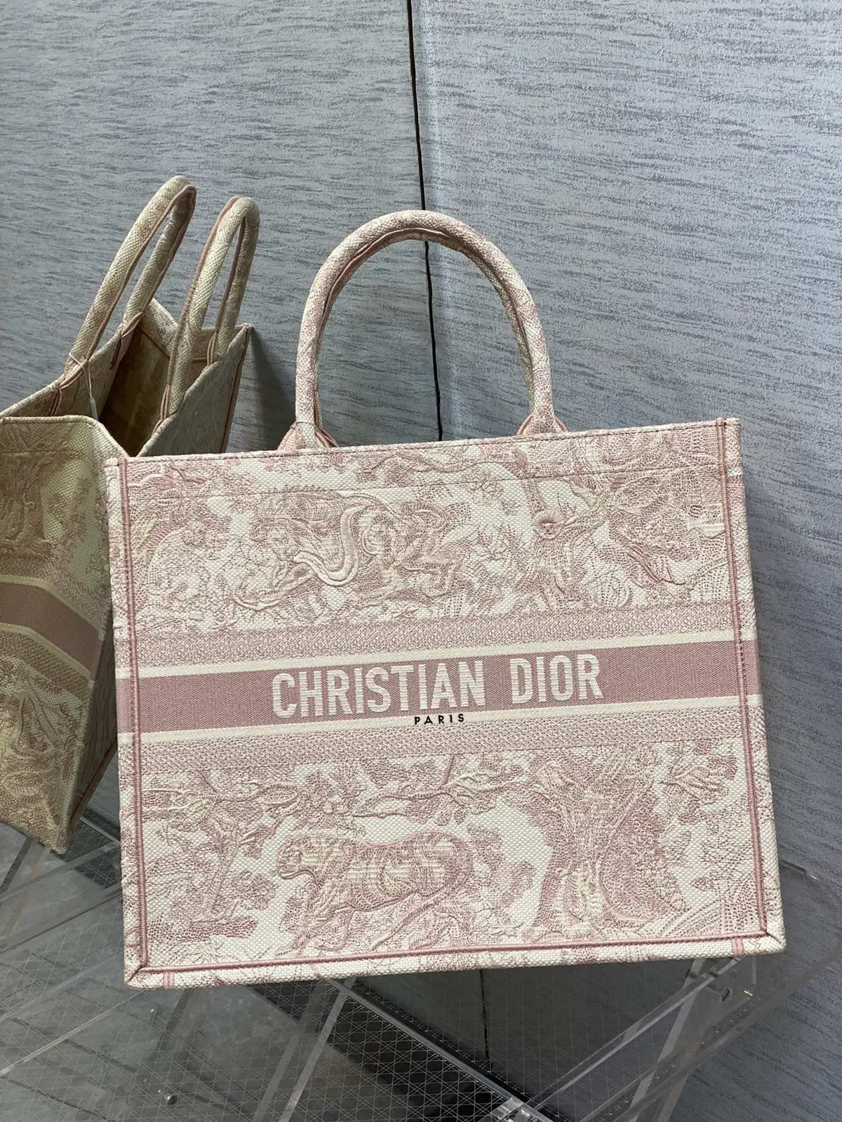 Dior Tiger Embroidered Tote Bag image 1