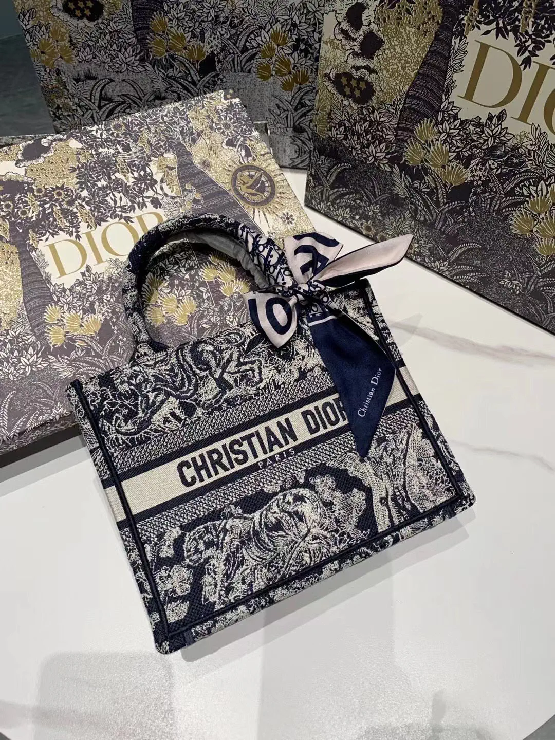 Dior Tiger Print Book Tote Bag image 1