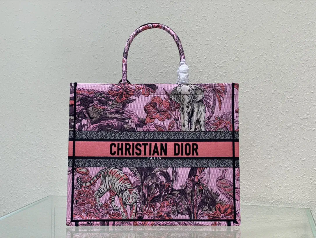 Dior Pink Voyage Print Book Tote Bag image 1