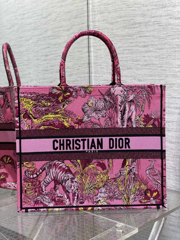 Dior Pink Zoo Print Tote Bag image 1