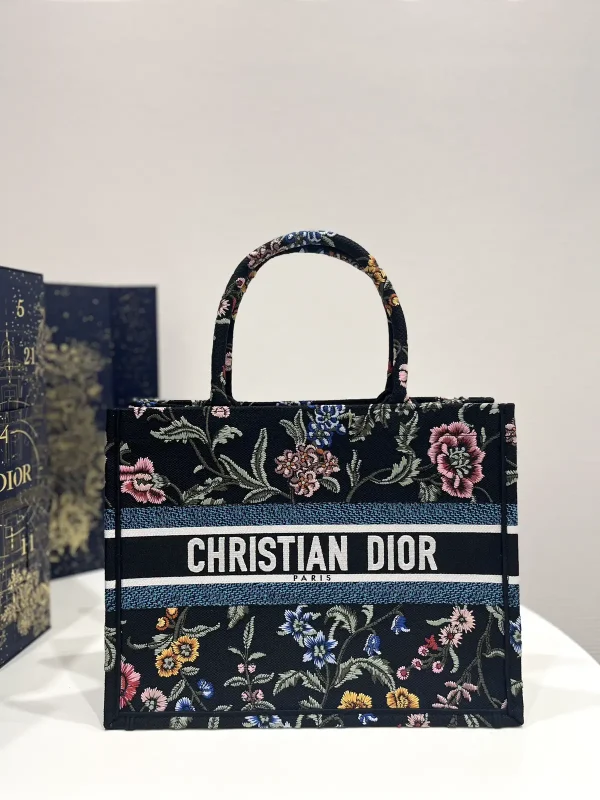 Dior Floral Embroidered Tote Bag image 1