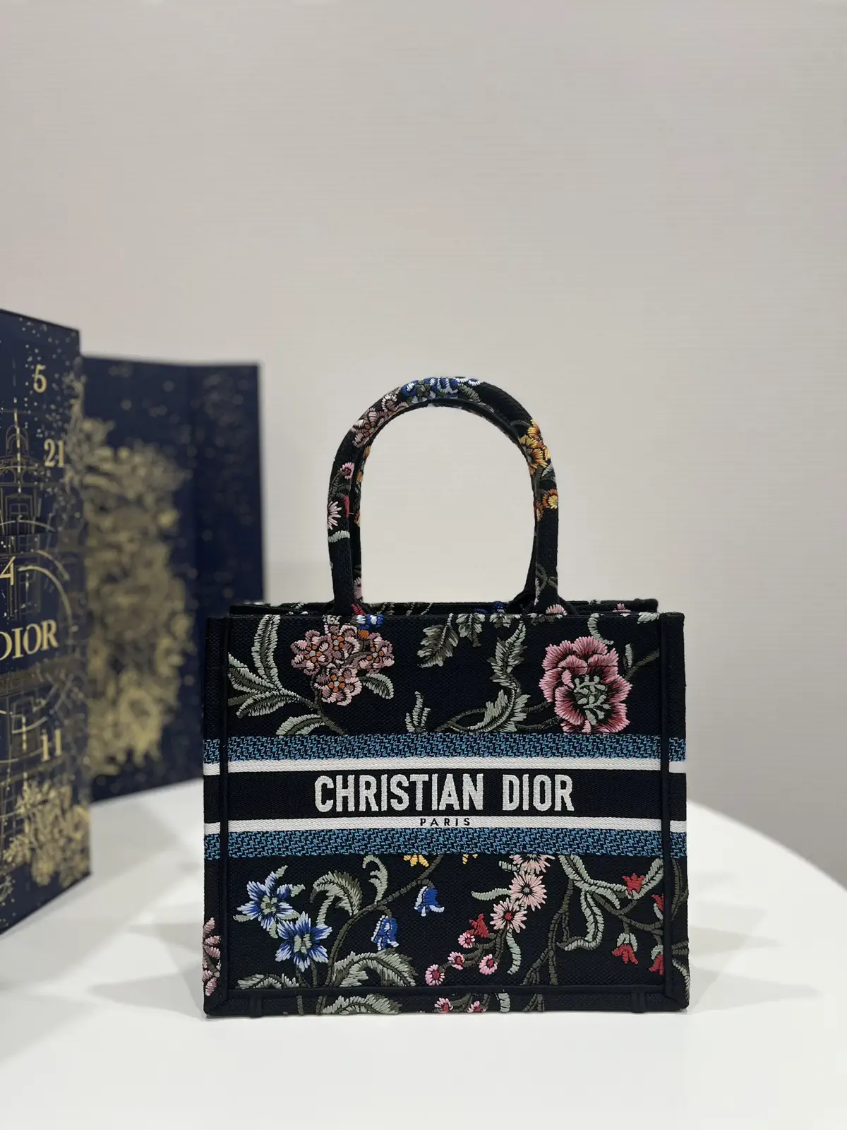 Dior Floral Embroidered Tote Bag image 1
