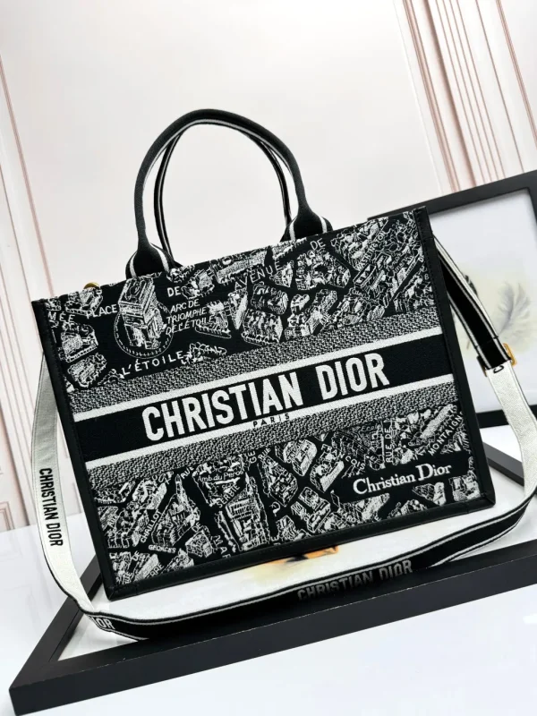 Dior Paris Map Embroidered Tote Bag image 1