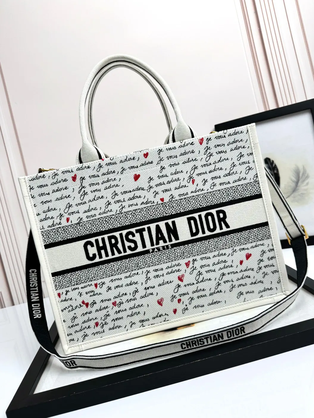 Dior Printed Tote Bag with Detachable Shoulder Strap image 1