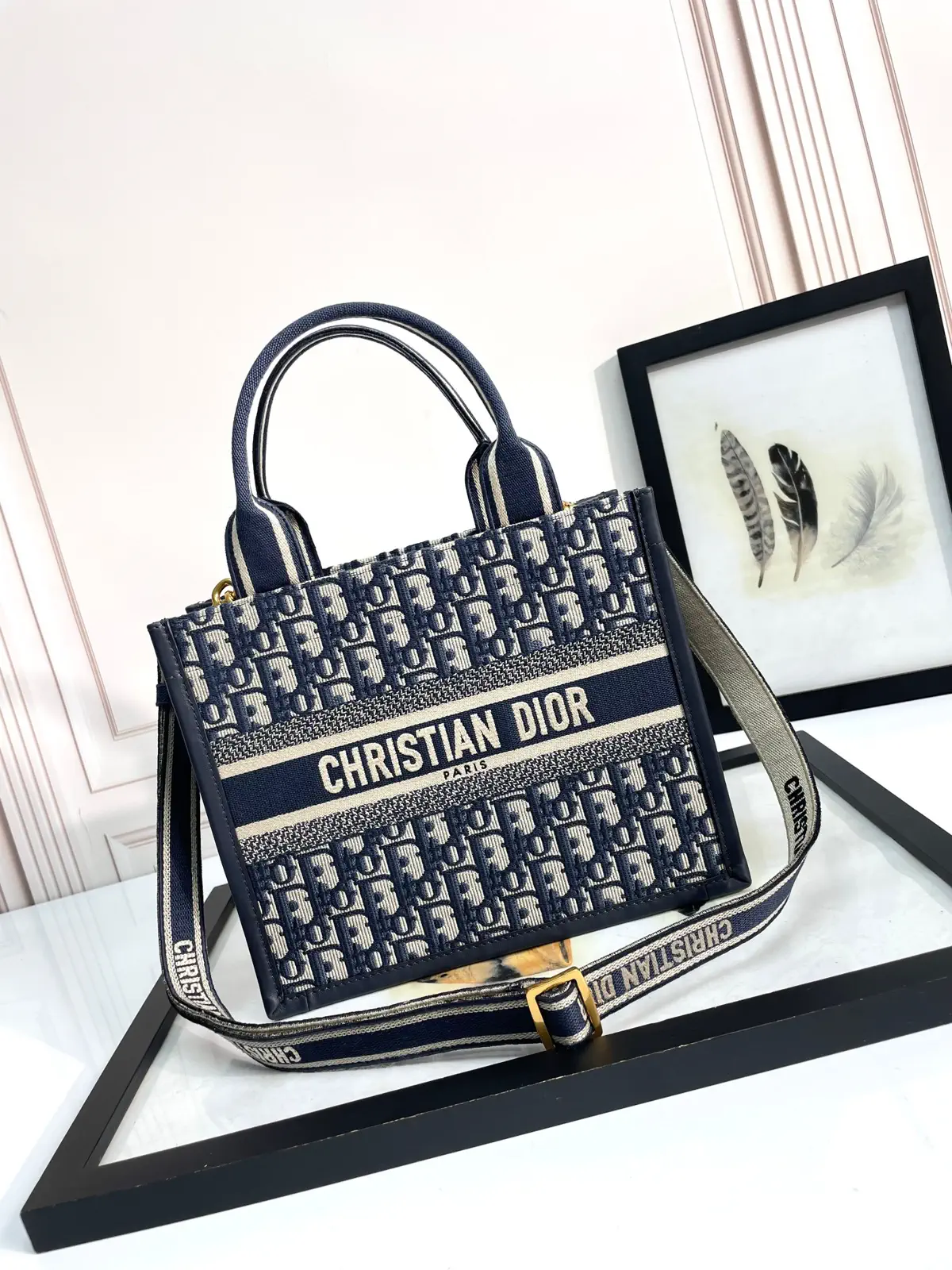 Dior Oblique Embroidered Book Tote Bag image 1