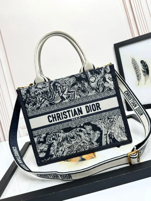 Dior Embroidered Small Book Tote Bag image 1