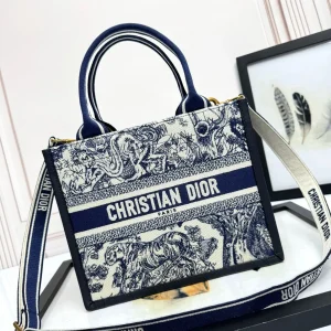 Dior Embroidered Tiger Print Book Tote Bag image 1
