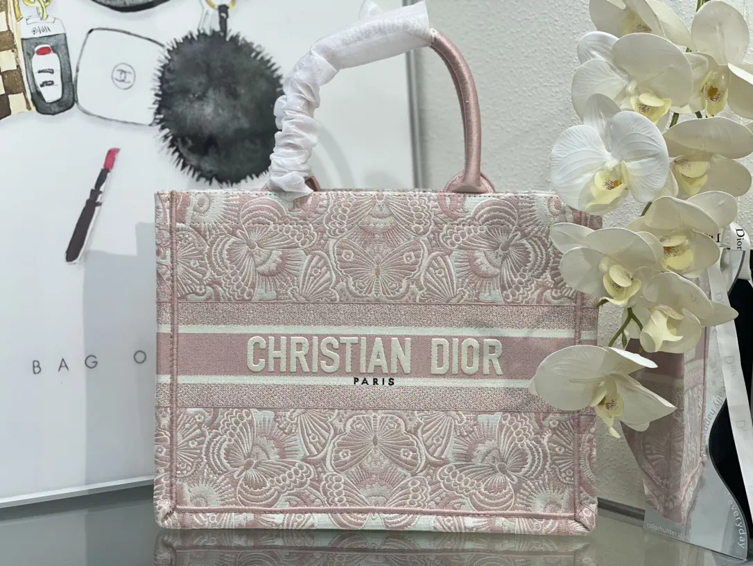 Dior Butterfly Pattern Book Tote Bag image 1