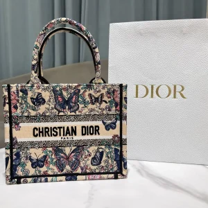 Dior Butterfly Embroidered Tote Bag image 1