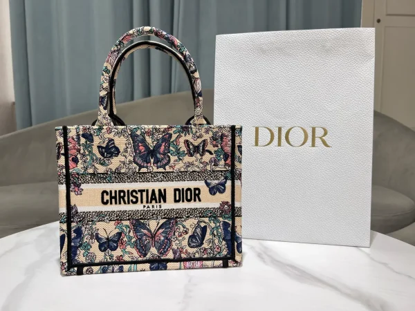 Dior Butterfly Embroidered Tote Bag image 1