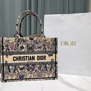 Dior Butterfly Embroidered Tote Bag image 1