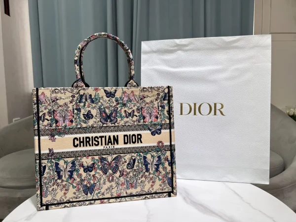Dior Butterfly Embroidered Tote Bag image 1