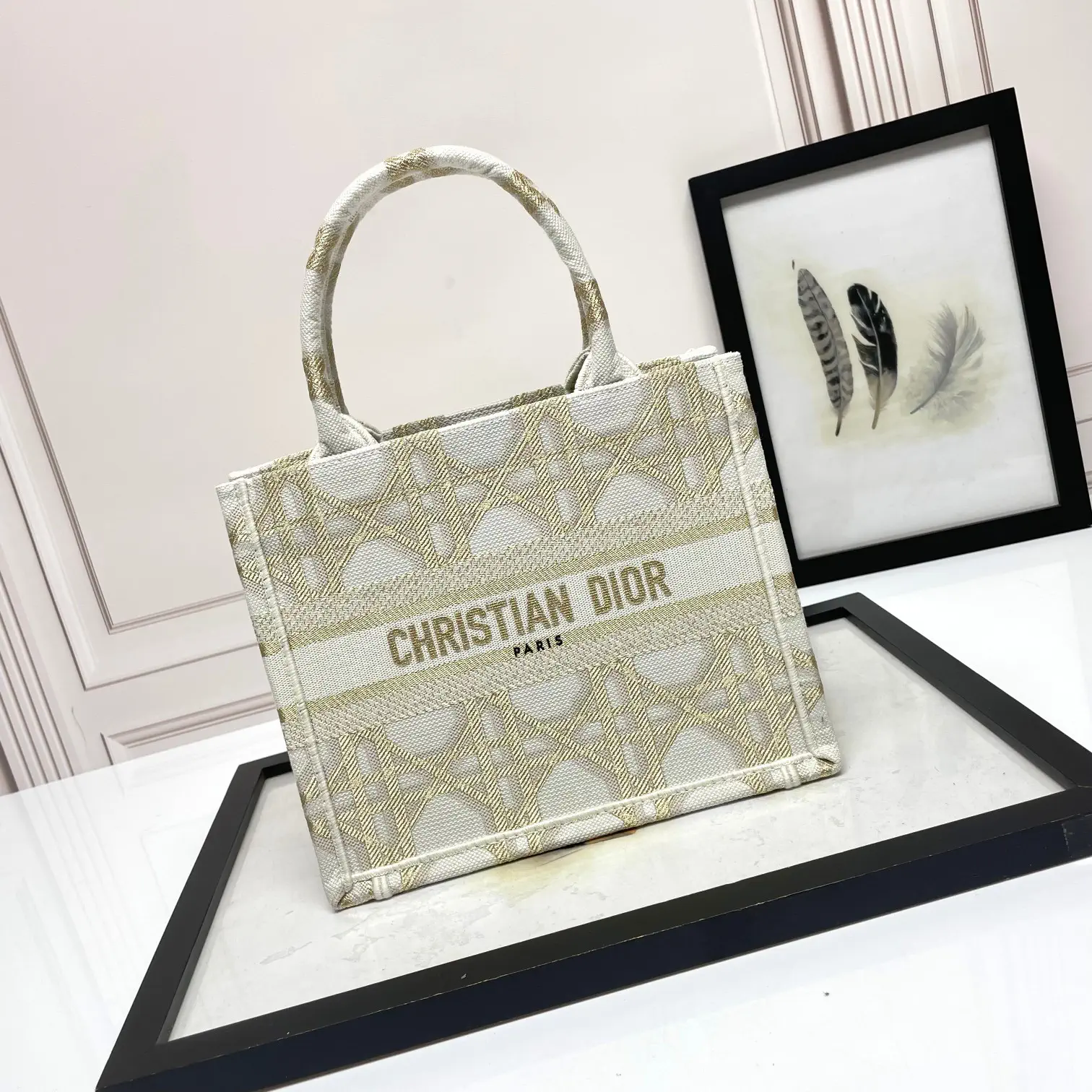 Dior Geometric Pattern Book Tote Bag image 1