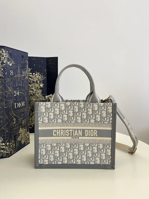 Dior Grey Monogram Tote Bag image 1