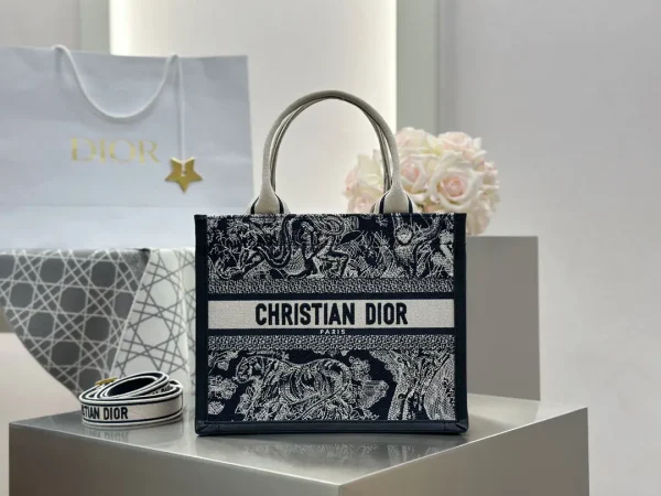 Dior Tiger Embroidered Book Tote Bag image 1