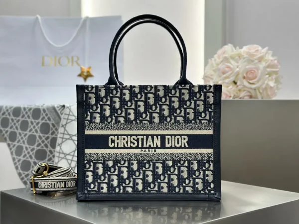 Dior Oblique Print Book Tote Bag with Shoulder Strap image 1