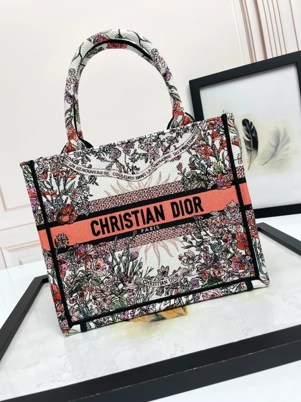 Dior Floral Embroidered Book Tote Bag image 1