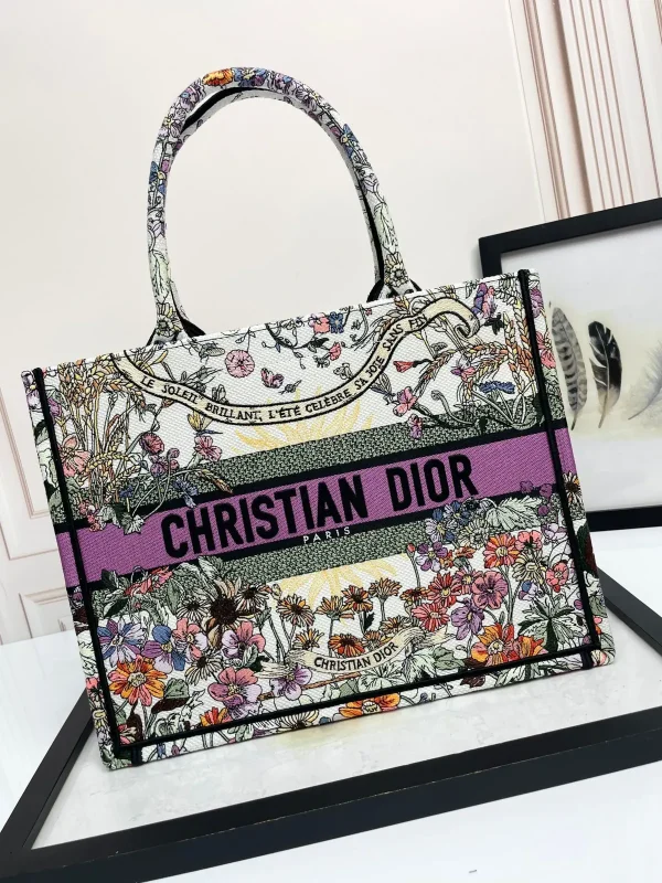 Dior Floral Embroidered Book Tote Bag image 1