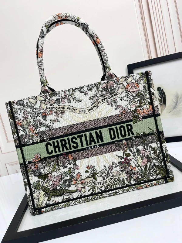 Dior Floral Embroidered Book Tote Bag image 1