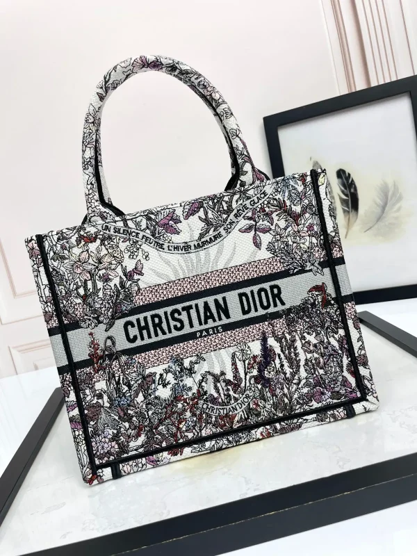 Dior Floral Embroidered Book Tote Bag image 1