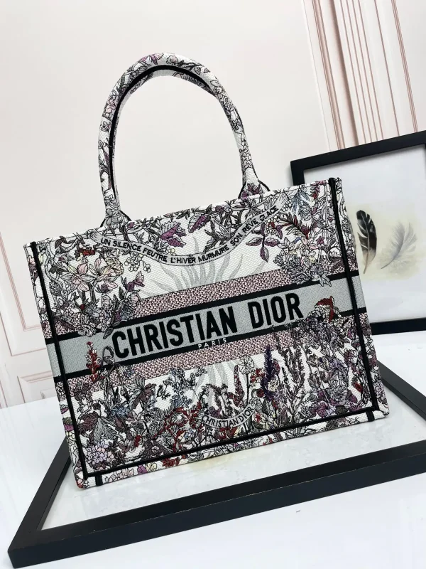 Dior Floral Embroidered Book Tote Bag image 1