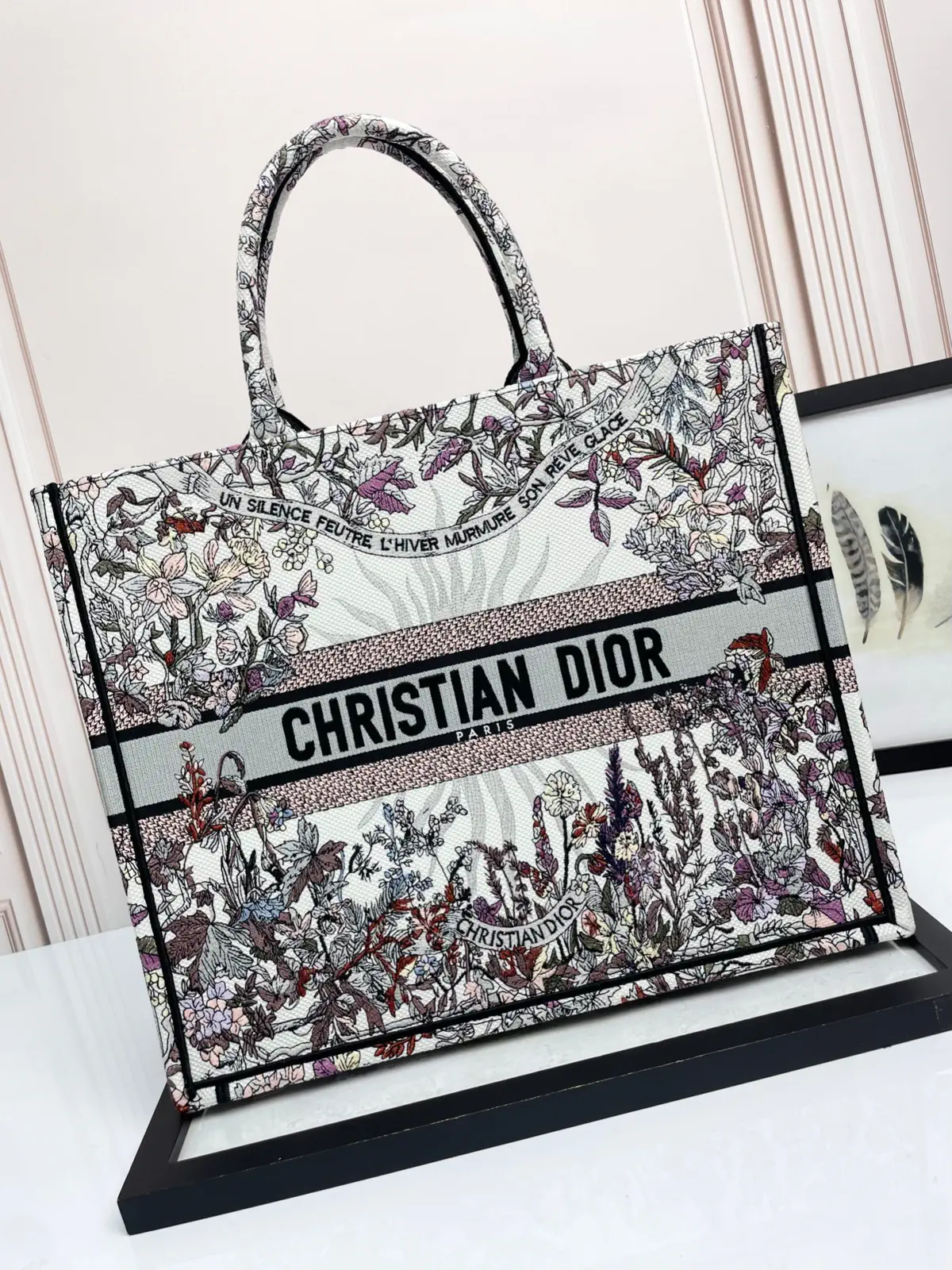 Dior Floral Embroidered Book Tote Bag image 1