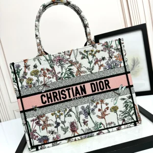 Dior Floral Butterfly Embroidered Book Tote Bag image 1