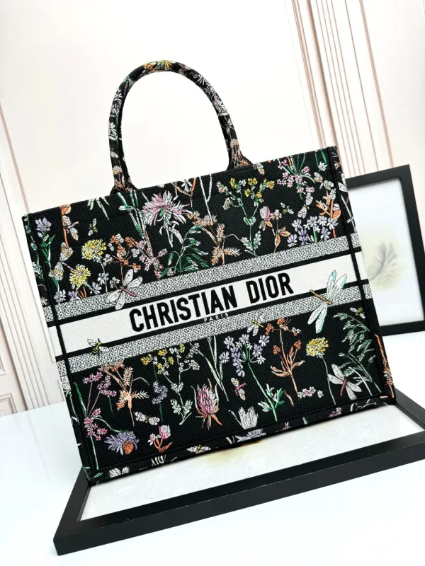 Dior Floral Embroidered Book Tote Bag image 1
